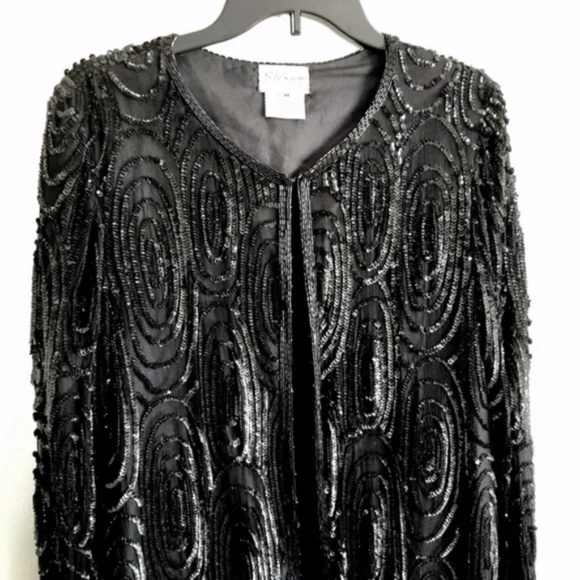 Formal Sparkly Sequined Occasion Jacket - Picture 11 of 15